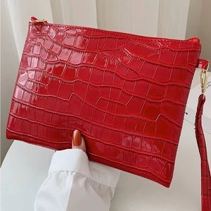 Red Croc Clutch
